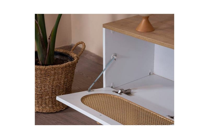 TV-bänk Terra Vit / Ek - Mediumfärgat trä/Vit - Möbler - TV- & Mediamöbler - TV bänk & mediabänk