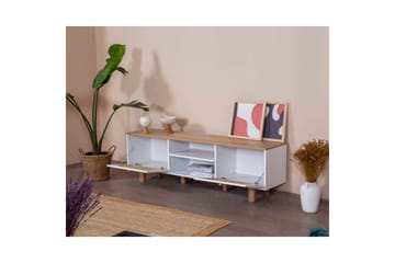 TV-bänk Terra Vit / Ek - Mediumfärgat trä/Vit - Möbler - TV- & Mediamöbler - TV bänk & mediabänk