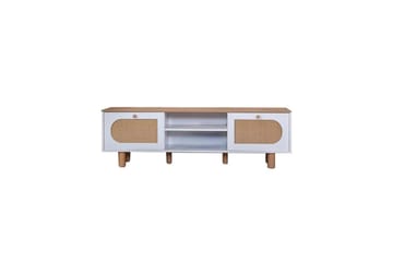 TV-bänk Terra Vit / Ek - Mediumfärgat trä/Vit - Möbler - TV- & Mediamöbler - TV bänk & mediabänk