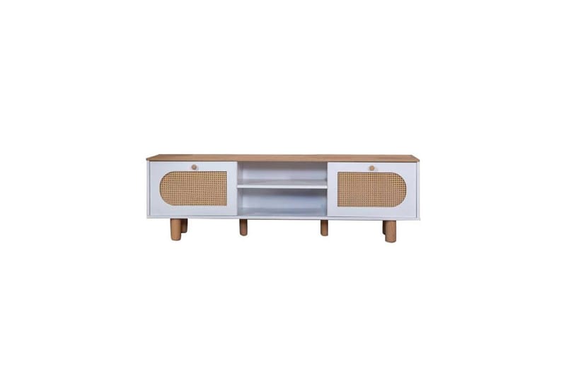 TV-bänk Terra Vit / Ek - Mediumfärgat trä/Vit - Möbler - TV- & Mediamöbler - TV bänk & mediabänk