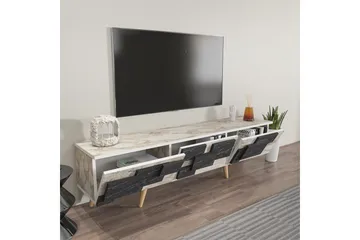 TV-bänk Ticomannd Vit / Marmor - Vit / Marmor - Möbler - TV- & Mediamöbler - TV bänk & mediabänk