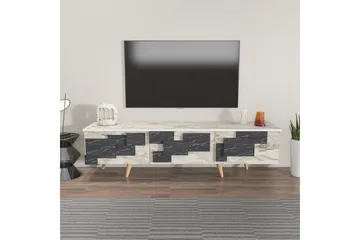 TV-bänk Ticomannd Vit / Marmor - Vit / Marmor - Möbler - TV- & Mediamöbler - TV bänk & mediabänk