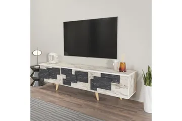 TV-bänk Ticomannd Vit / Marmor - Vit / Marmor - Möbler - TV- & Mediamöbler - TV bänk & mediabänk