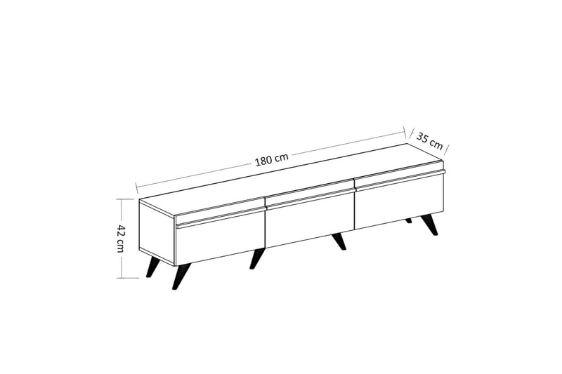 Tv-bänk Valentina 180x35 cm Vit - Hanah Home - Möbler - TV- & Mediamöbler - TV bänk & mediabänk