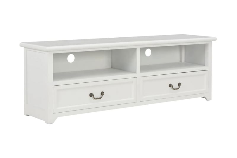 TV-bänk vit 120x30x40 cm trä - Vit - TV bänk & mediabänk