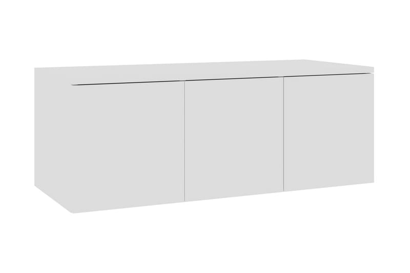 TV-bänk vit högglans 80x34x30 cm spånskiva - Vit - TV bänk & mediabänk