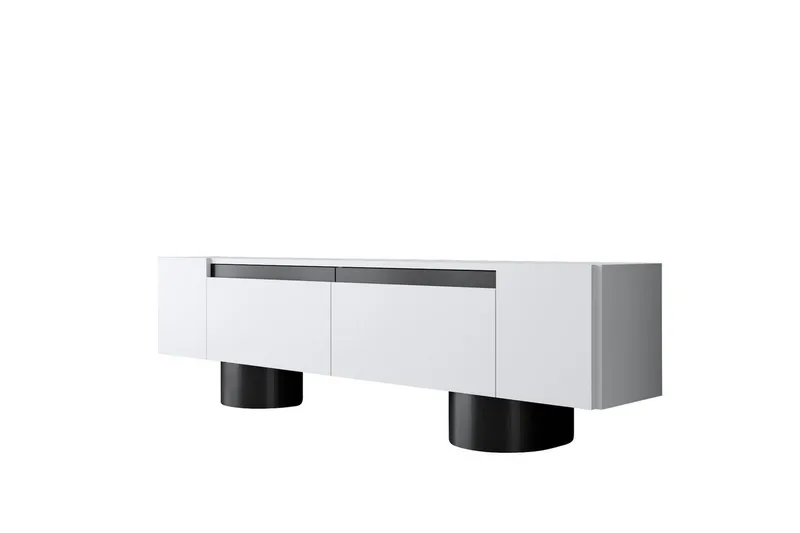 TV-bänk Vit / Svart, Vit / Svart