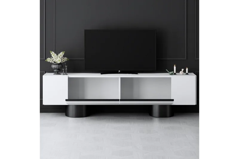 TV-bänk Vit / Svart - Vit / Svart - Möbler - TV- & Mediamöbler - TV bänk & mediabänk