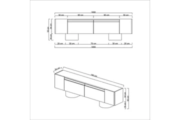 TV-bänk Vit / Svart - Vit / Svart - Möbler - TV- & Mediamöbler - TV bänk & mediabänk