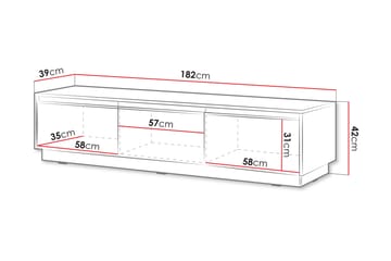 Tv-bänk Vitlanda 182 cm - Svart - Möbler - TV- & Mediamöbler - TV bänk & mediabänk