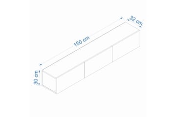 Tv-bänk West 150 cm - Vit - Möbler - TV- & Mediamöbler - TV bänk & mediabänk