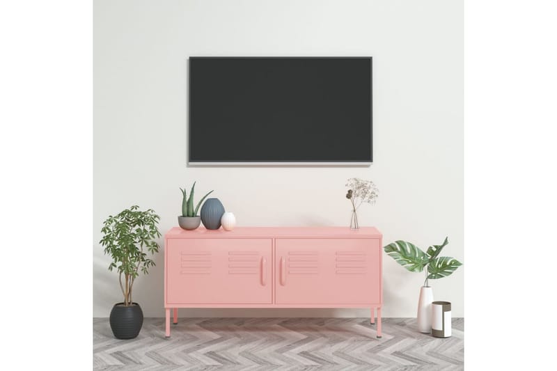Tv-bänk pink 105x35x50 cm stål - Rosa - TV bänk & mediabänk