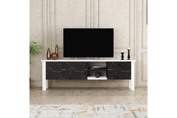Tv-bänk Perrenmies 140x35 cm Vit/Svart - Hanah Home - Möbler - TV- & Mediamöbler - TV bänk & mediabänk