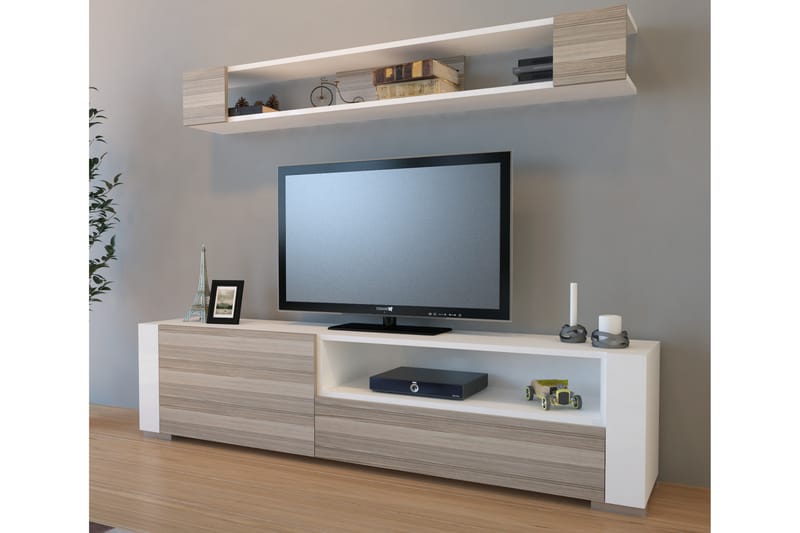 Tv-bänk Pangler med Vägghylla - TV-möbelset