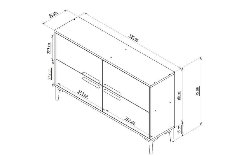 Tv-bänk Patro 120 cm - Valnöt - Möbler - TV- & Mediamöbler - TV bänk & mediabänk