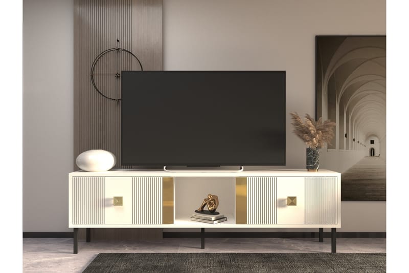 Tv-bänk Portes 150 cm - Guld - TV bänk & mediabänk