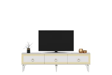 Tv-bänk Ponny 180 cm - Vit/Guld - Möbler - TV- & Mediamöbler - TV bänk & mediabänk