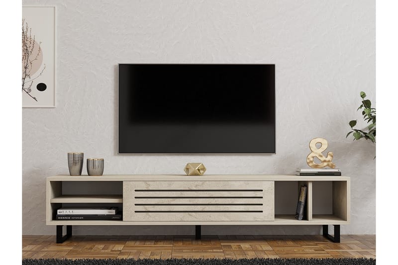 Tv-bänk Paqus 160 cm - Beige - Möbler - TV- & Mediamöbler - TV bänk & mediabänk