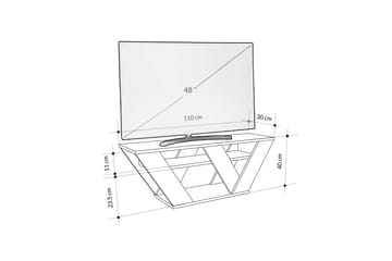 Tv-bänk Pipralla 110 cm - Vit marmor - Möbler - TV- & Mediamöbler - TV bänk & mediabänk