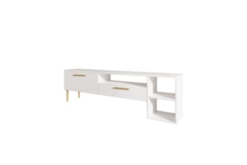 Tv-bänk Pariona 150 cm - Vit/Guld - Möbler - TV- & Mediamöbler - TV bänk & mediabänk