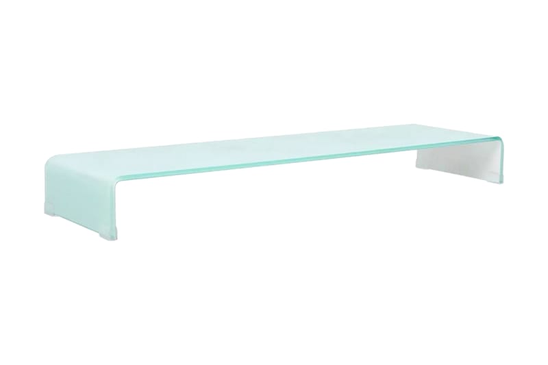 TV-bord glas vit 110x30x13 cm - Vit - TV-hylla