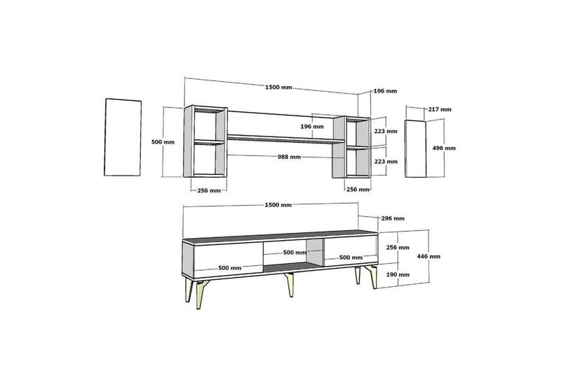 TV-enhet Barriet Vit - Vit - Möbler - TV- & Mediamöbler - TV-möbelset