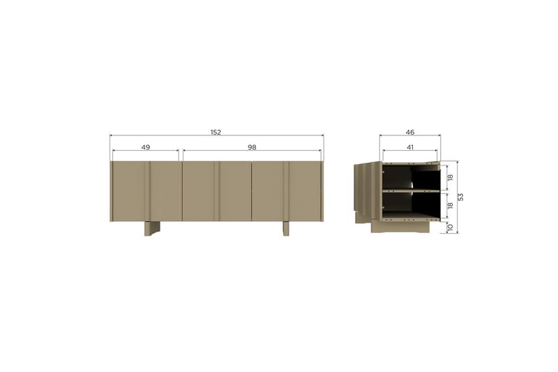 TV-enhet Basu - Mossa, 152 cm - Möbler - TV- & Mediamöbler - TV-skåp