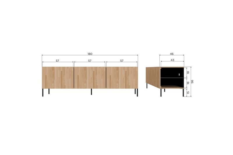 TV-enhet Bono - Naturlig, Ek - Möbler - TV- & Mediamöbler - TV-skåp