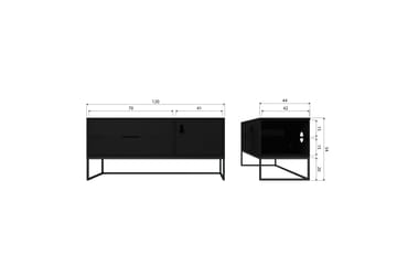 TV-enhet Silas - Blacknight, Ask, 120 cm - Möbler - TV- & Mediamöbler - TV bänk & mediabänk