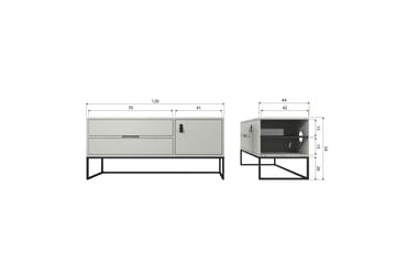 TV-enhet Silas - Damm, Borstat furu, 120 cm - Möbler - TV- & Mediamöbler - TV bänk & mediabänk