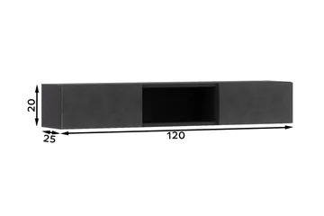 Anjal Tv-hylla 25x20 cm - Svart - Möbler - TV- & Mediamöbler - TV-hylla