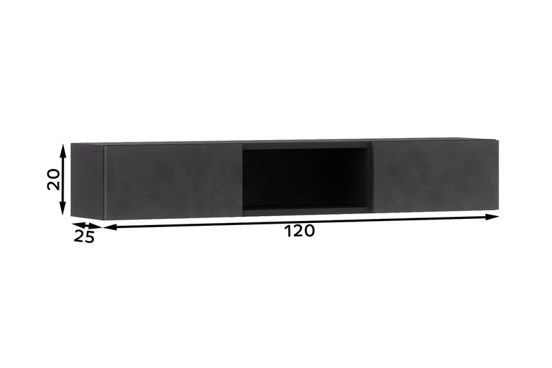 Anjal Tv-hylla 25x20 cm - Svart - Möbler - TV- & Mediamöbler - TV-hylla