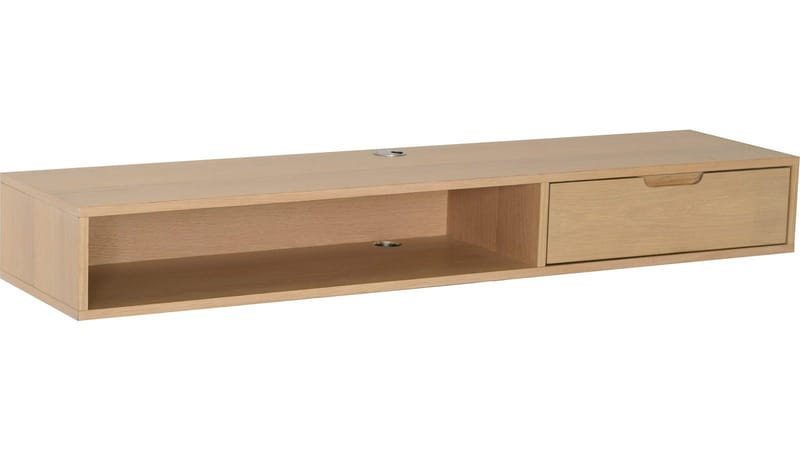 TV-hylla Torsen 135 cm, Vitpigmenterad ek