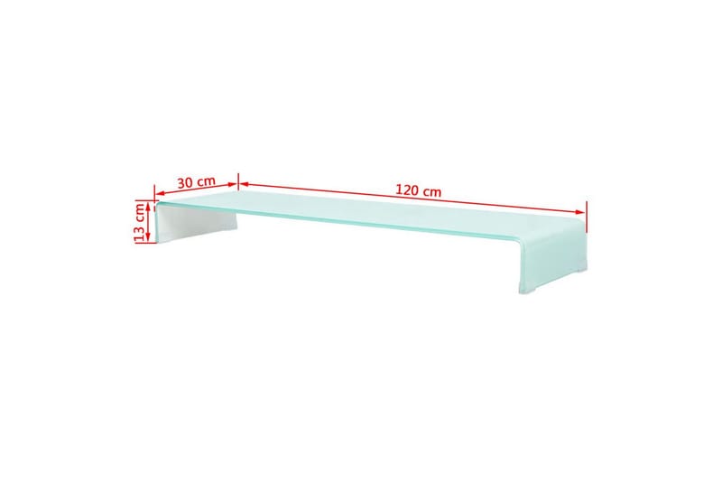 TV-bord glas vit 120x30x13 cm - Vit - TV-hylla