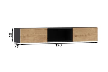 Tv-hylla Emika 25x20 cm - Ek - Möbler - TV- & Mediamöbler - TV-hylla
