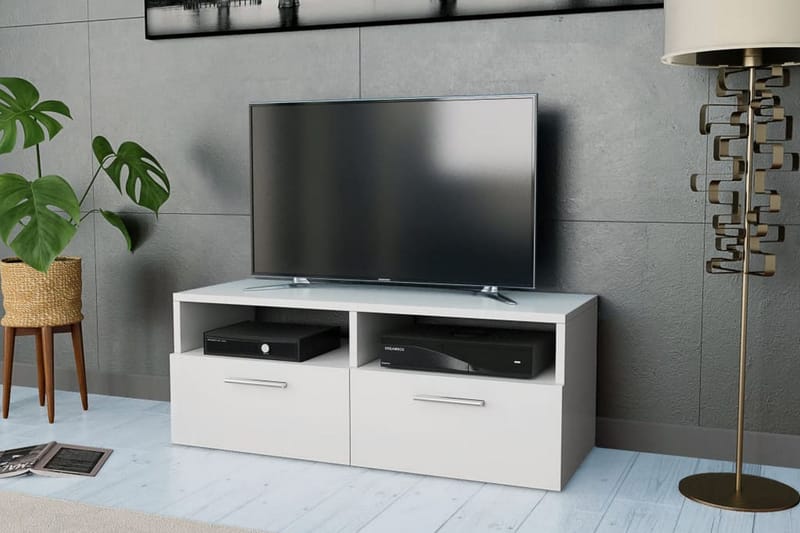 TV-möbel spånskiva 95x35x36 cm vit - Vit - TV bänk & mediabänk