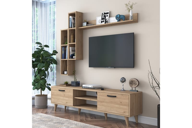 Tv-möbelset Akashya 180x35 cm Brun - Hanah Home - TV-möbelset