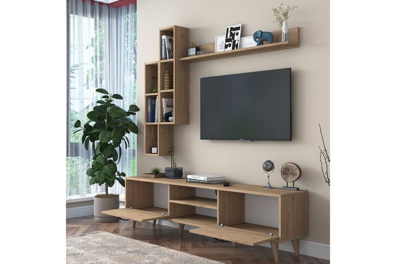 Tv-möbelset Akashya 180x35 cm Brun - Hanah Home - TV-möbelset