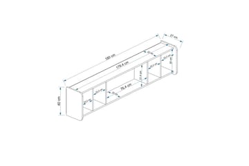 Tv-möbelset Alyasmin 180x27 cm Brun - Hanah Home - Möbler - TV- & Mediamöbler - TV-möbelset