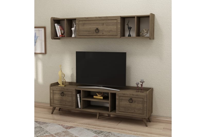 Tv-möbelset Alyasmin 180x27 cm Brun - Hanah Home - TV-möbelset