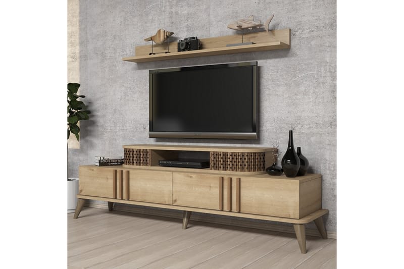 TV-Möbelset Amtorp 168 cm - Beige - TV-möbelset