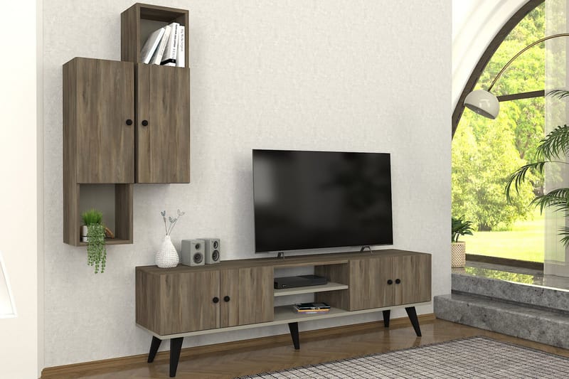 Tv-möbelset Dalia 180x36,8 cm Brun - Hanah Home - TV-möbelset