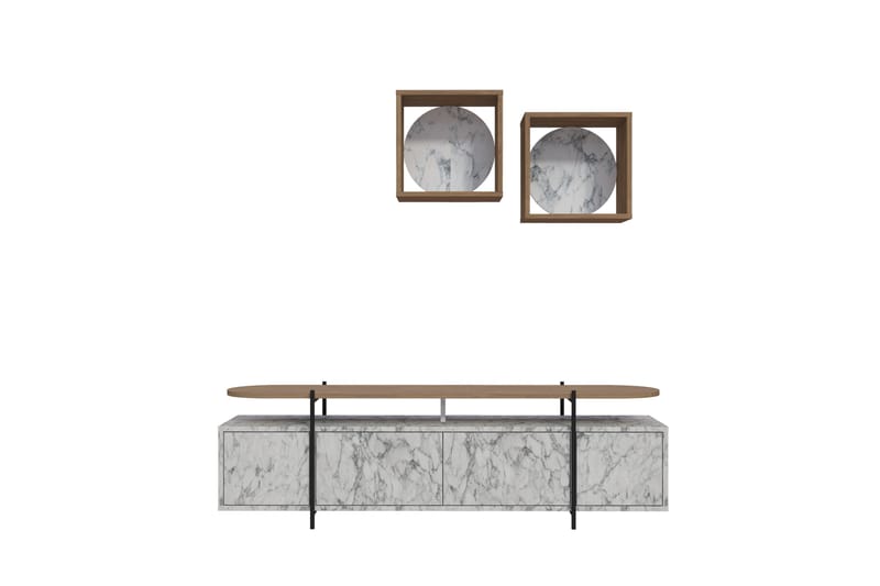 Tv-möbelset Hanley 160x35,6 cm Beige/Brun, Hanah Home