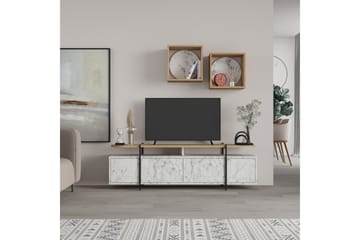 Tv-möbelset Hanley 160x35,6 cm Beige/Brun - Hanah Home - Möbler - TV- & Mediamöbler - TV-möbelset