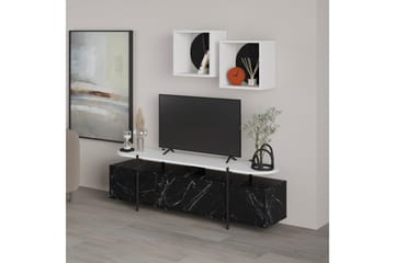 Hanley Tv-möbelset 160x35,6 cm Svart/Vit - Hanah Home - Möbler - TV- & Mediamöbler - TV-möbelset
