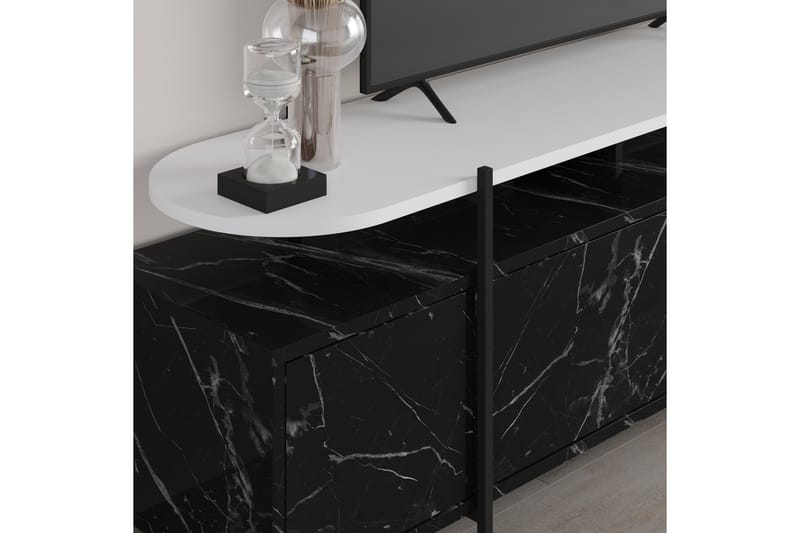 Tv-möbelset Hanley 160x35,6 cm Svart/Vit - Hanah Home - Möbler - TV- & Mediamöbler - TV-möbelset