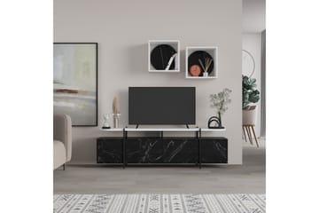 Tv-möbelset Hanley 160x35,6 cm Svart/Vit - Hanah Home - Möbler - TV- & Mediamöbler - TV-möbelset