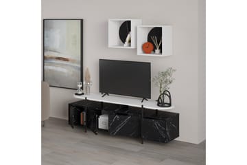 Hanley Tv-möbelset 160x35,6 cm Svart/Vit - Hanah Home - Möbler - TV- & Mediamöbler - TV-möbelset