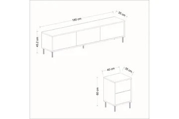 Imaj Tv-möbelset 180x35 cm Svart - Hanah Home - Möbler - TV- & Mediamöbler - TV-möbelset