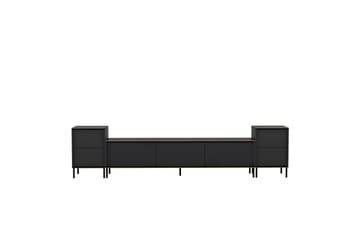 Tv-möbelset Imaj 180x35 cm Svart - Hanah Home - Möbler - TV- & Mediamöbler - TV-möbelset